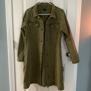Chemistry Olive Shirt Jacket with Pockets